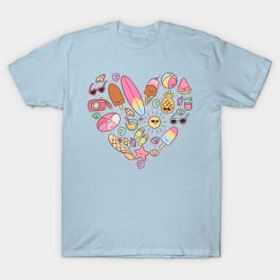 Summer love cute summer heart T-Shirt
